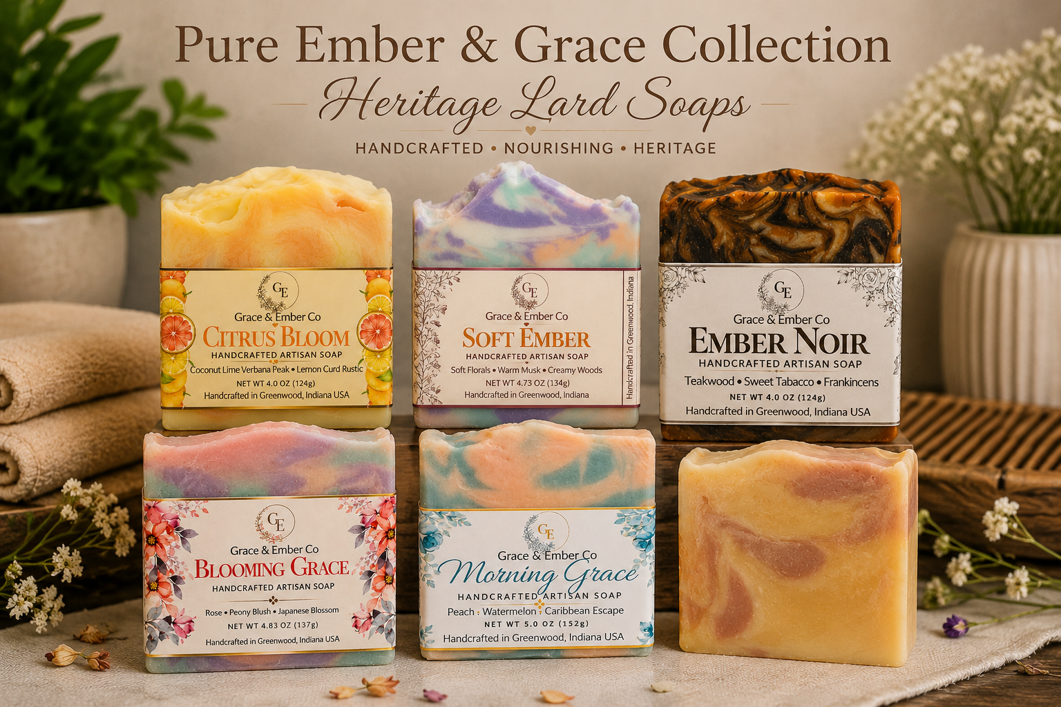 Ember & Grace Collection – Heritage Lard Soaps