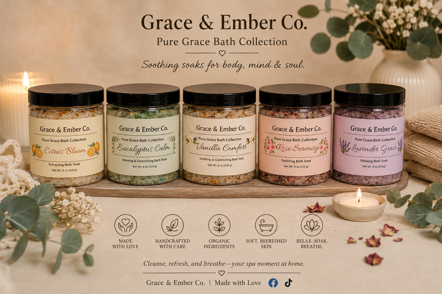 Pure Bath Collection – Artisanal Bath Soaks