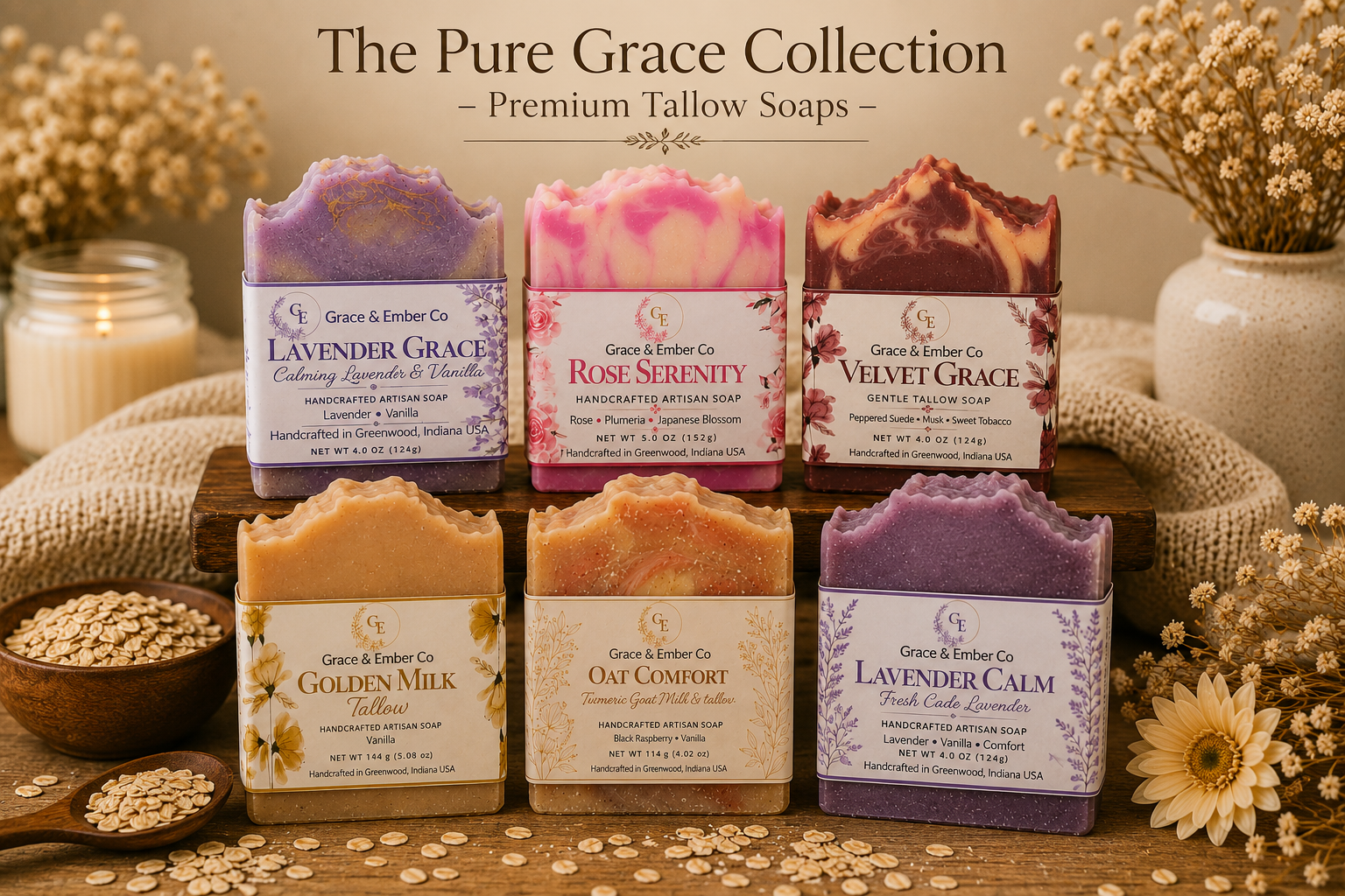 The Pure Grace Collection – Premium Tallow Soaps