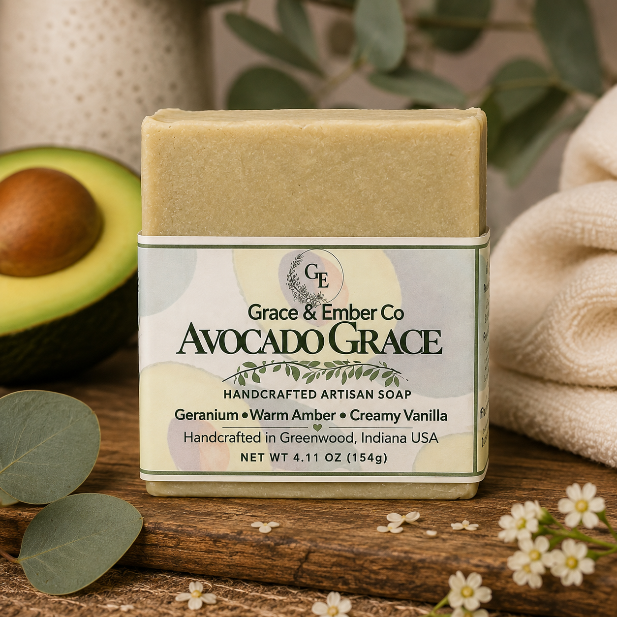 Avocado Grace Artisan Soap | Nourishing Handmade Soap for Soft, Healthy Skin