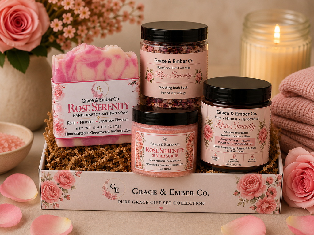 The Rose Serenity Skincare Duo Gift Set (4-Piece Set)