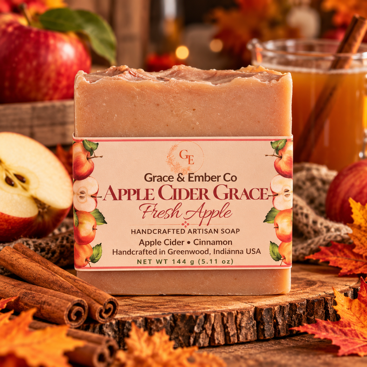 Apple Cider Grace | Fresh Apple Tallow Artisan Soap