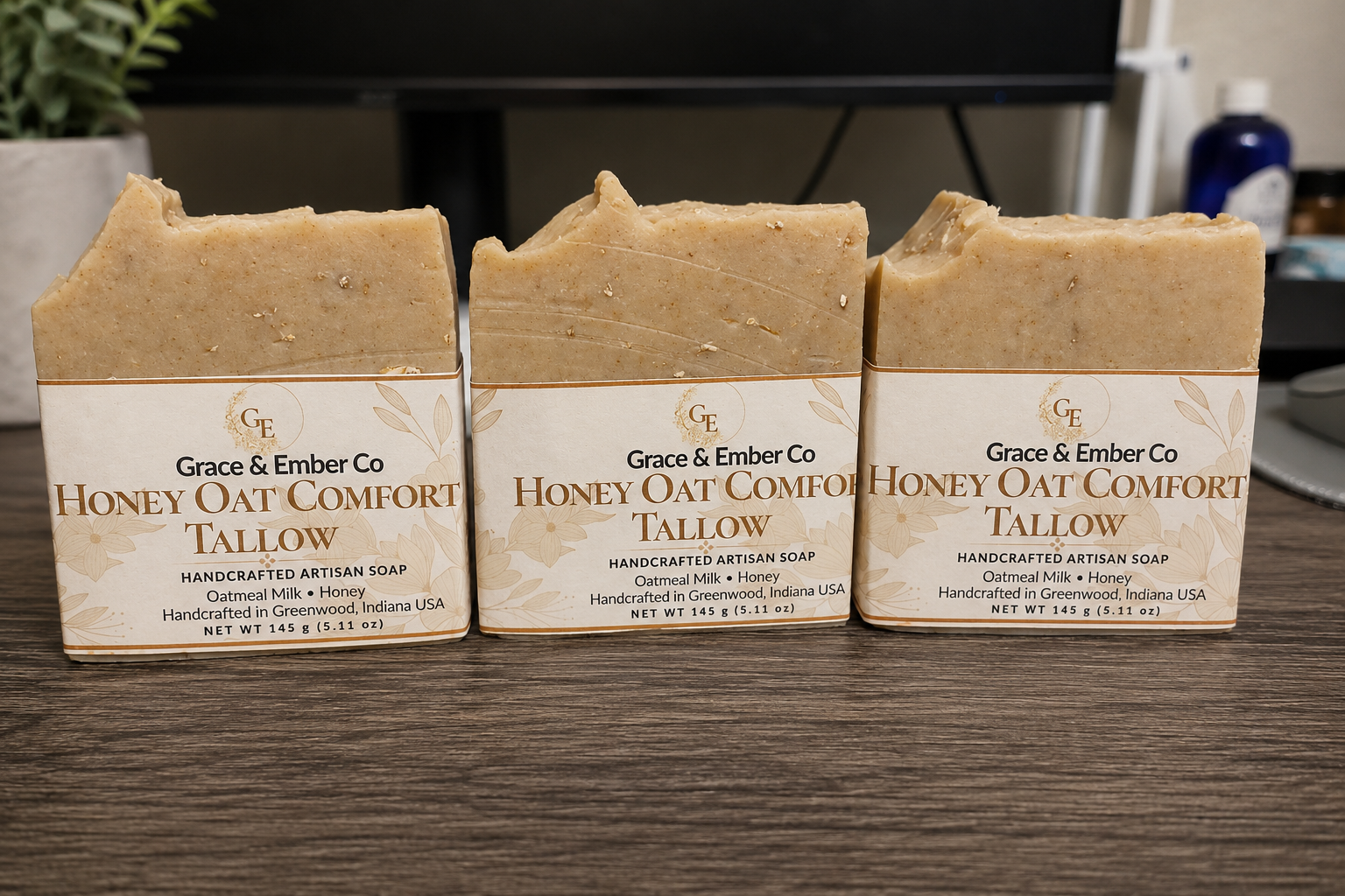 🍯 Honey Oat Comfort Artisan Soap | Tallow, Honey & Oatmeal Handmade Soap