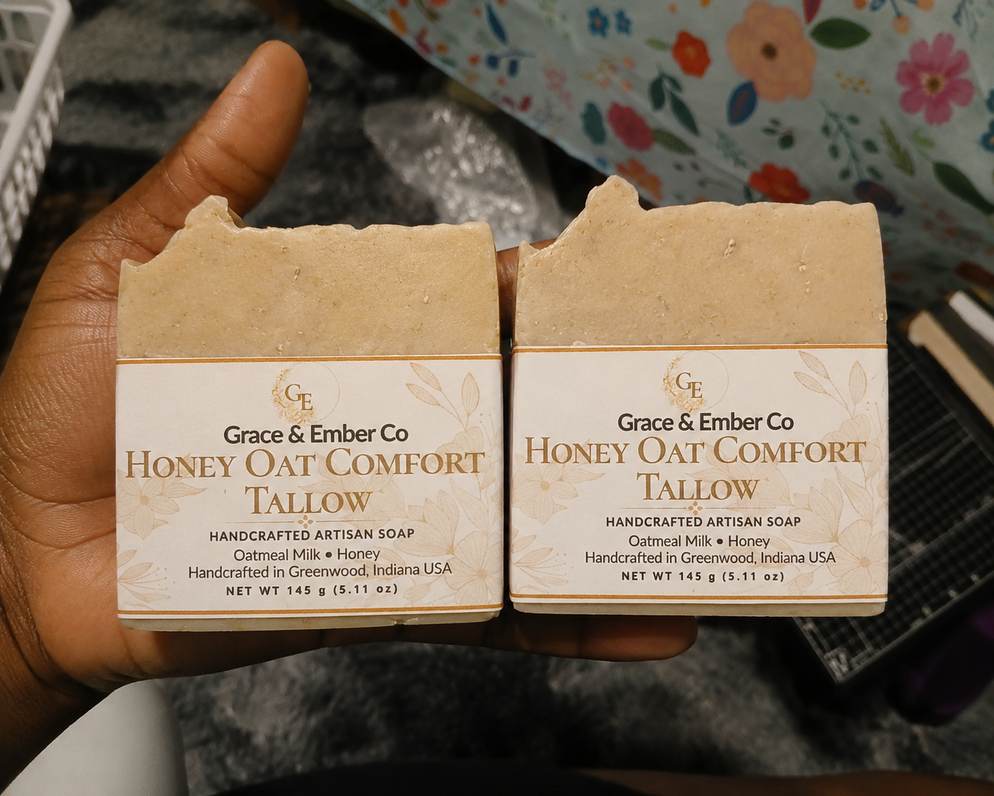 🍯 Honey Oat Comfort Artisan Soap | Tallow, Honey & Oatmeal Handmade Soap