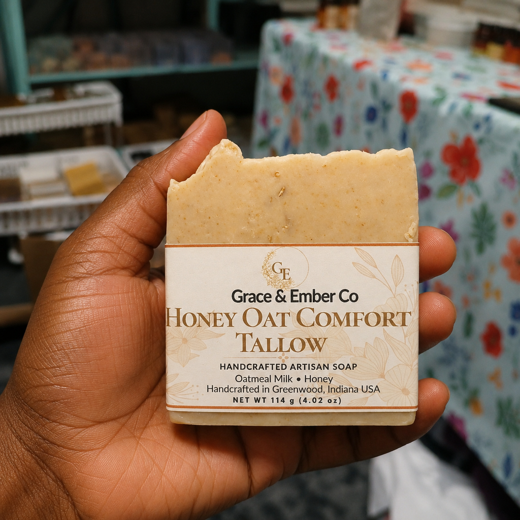 🍯 Honey Oat Comfort Artisan Soap | Tallow, Honey & Oatmeal Handmade Soap