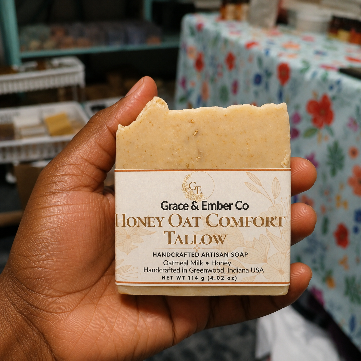 🍯 Honey Oat Comfort Artisan Soap | Tallow, Honey & Oatmeal Handmade Soap