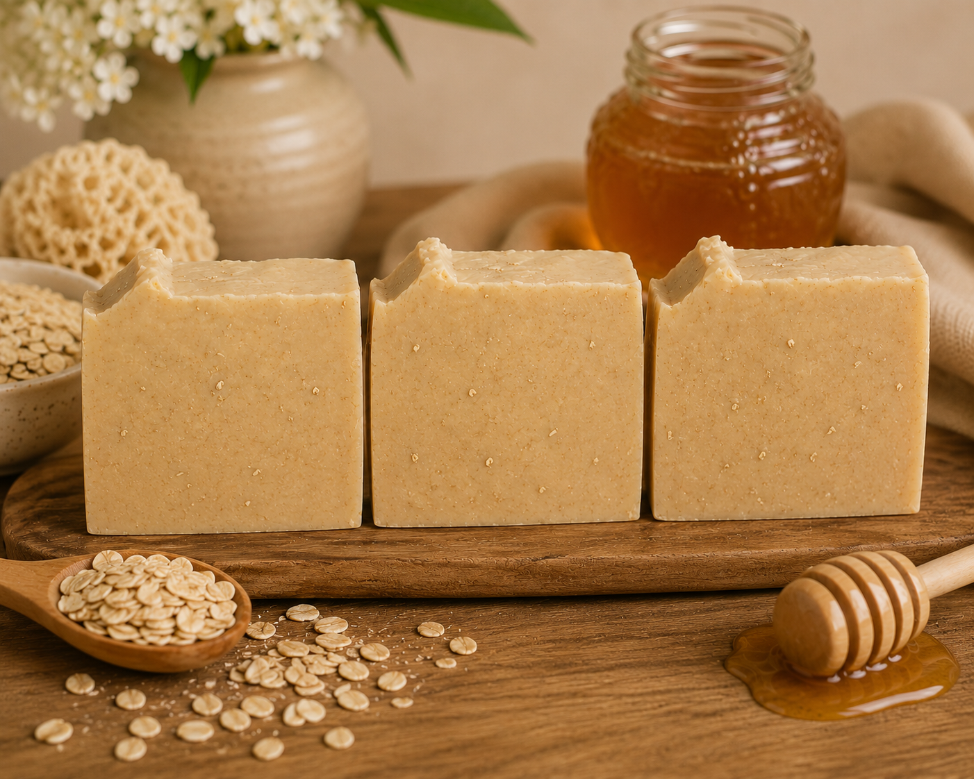 🍯 Honey Oat Comfort Artisan Soap | Tallow, Honey & Oatmeal Handmade Soap