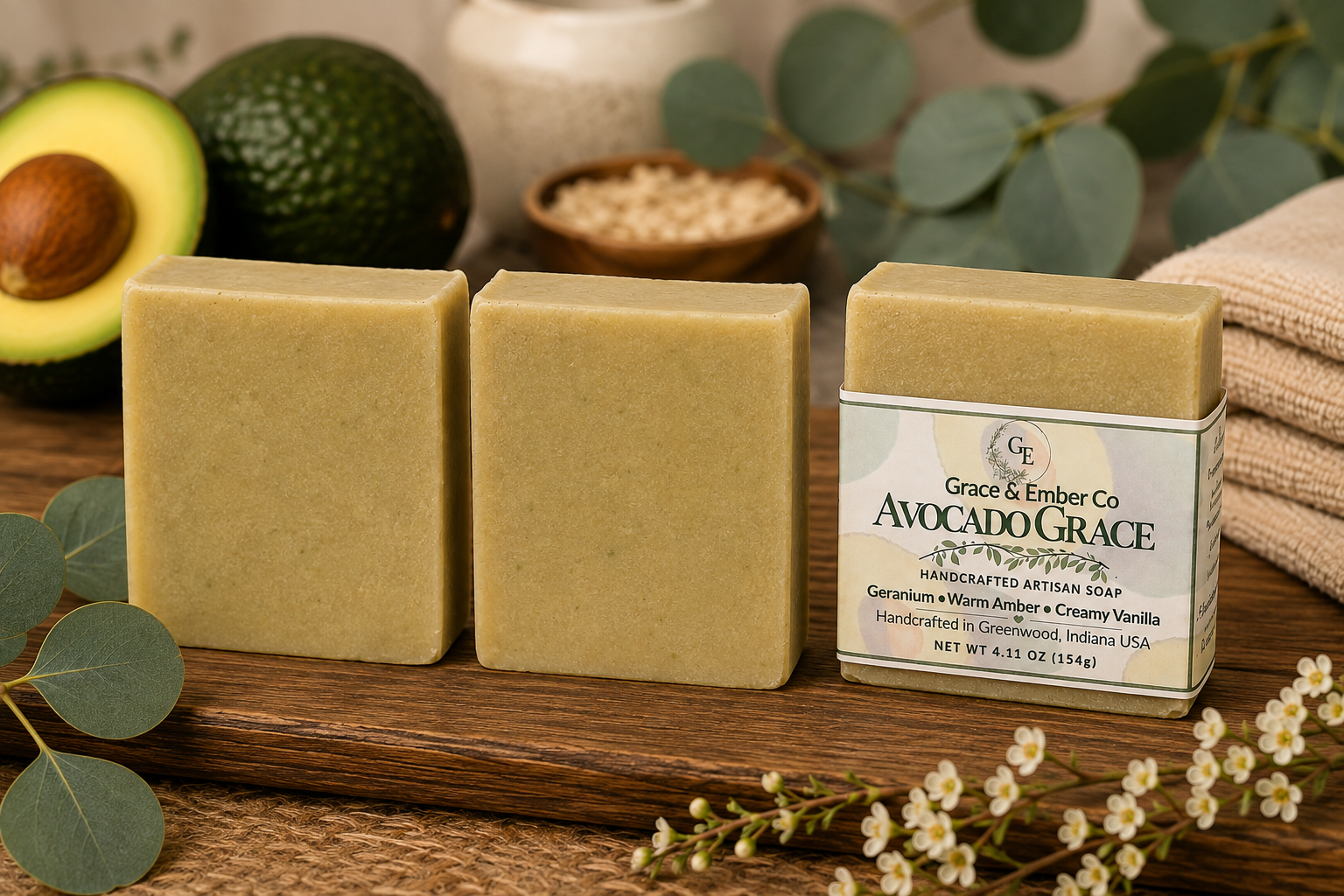 Avocado Grace Artisan Soap | Nourishing Handmade Soap for Soft, Healthy Skin