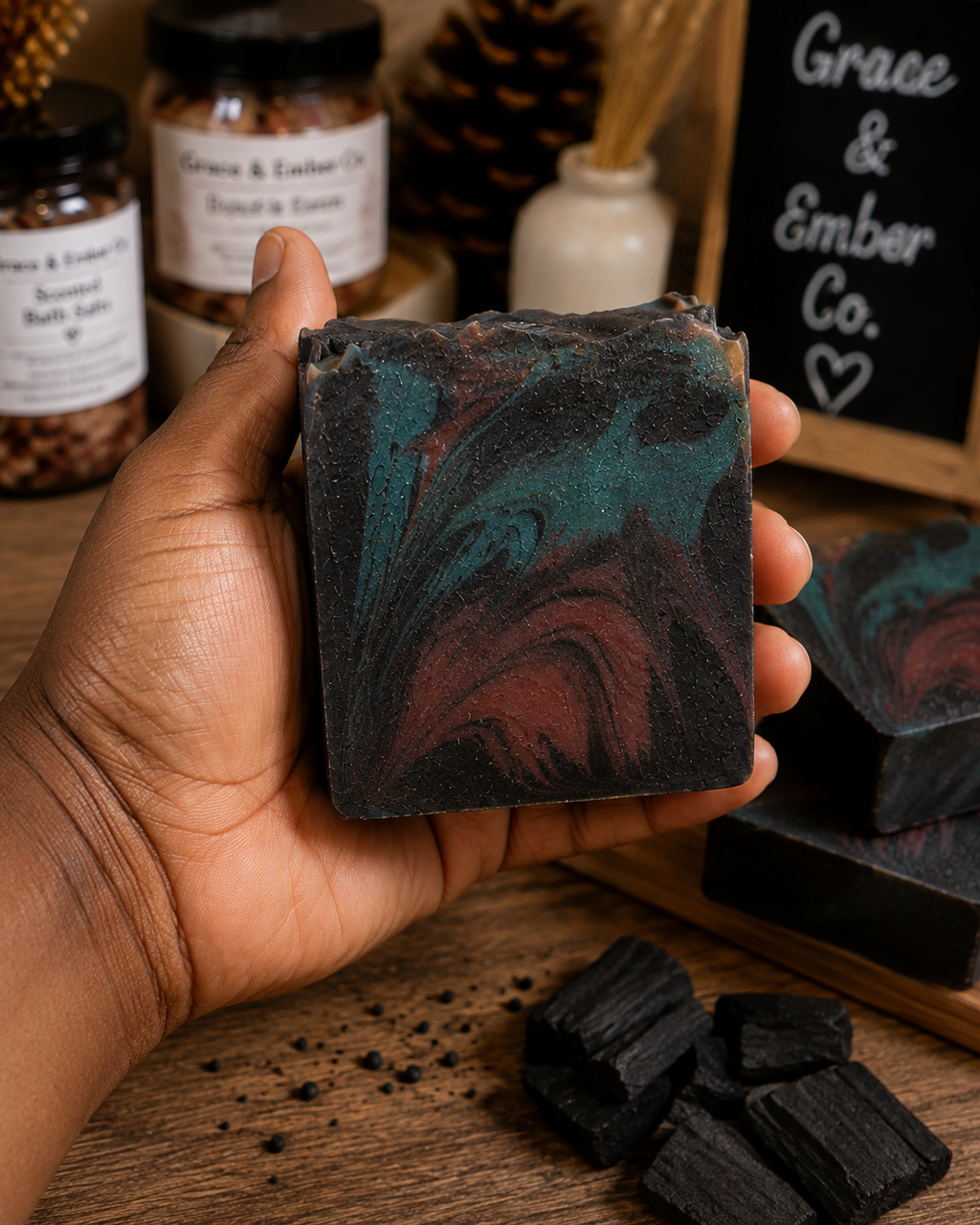 Charcoal Grace | Luxury Handcrafted Charcoal Soap for Men