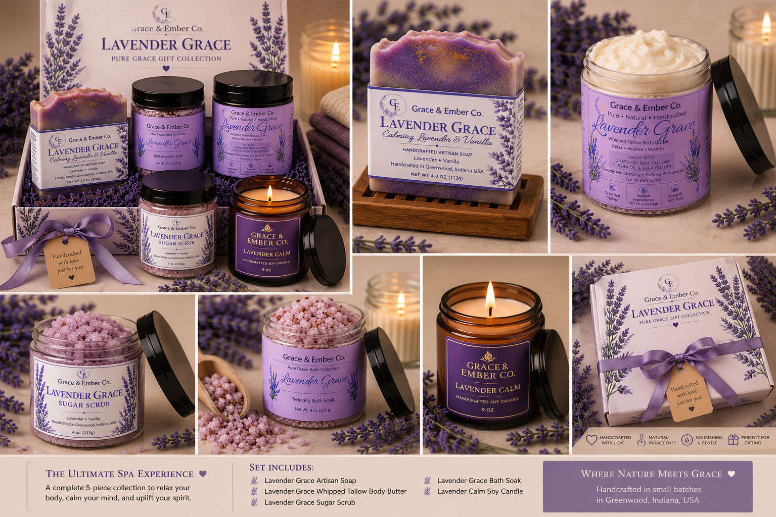 The Lavender Grace Ultimate Spa Gift Set (with Candle)