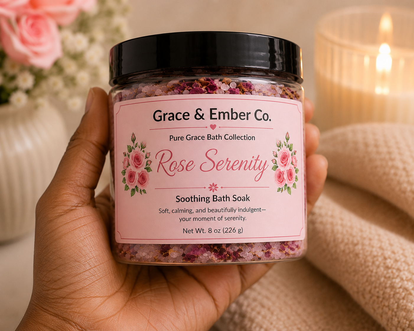 Rose Serenity – Soothing Goat Milk & Oatmeal Bath Soak