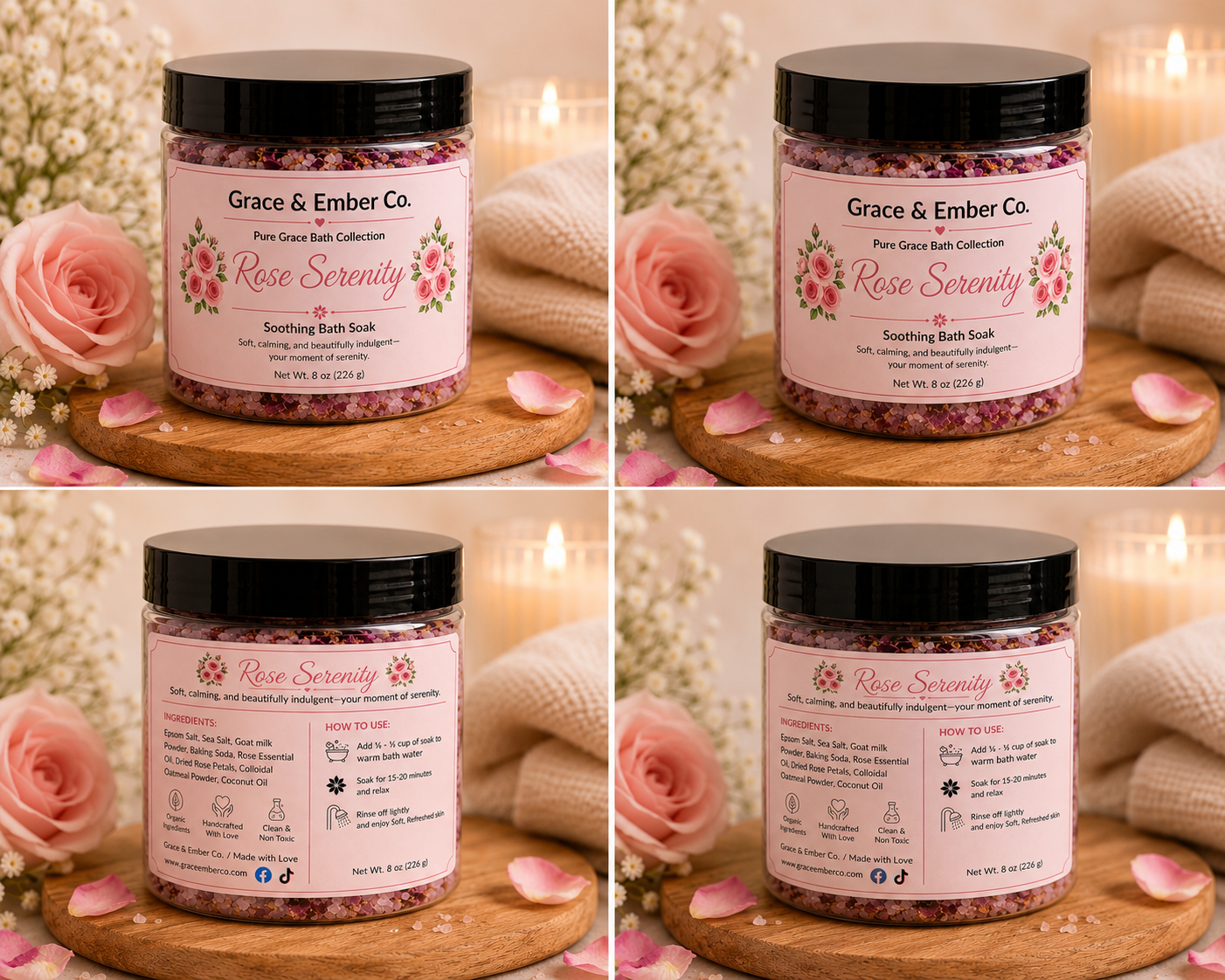 Rose Serenity – Soothing Goat Milk & Oatmeal Bath Soak