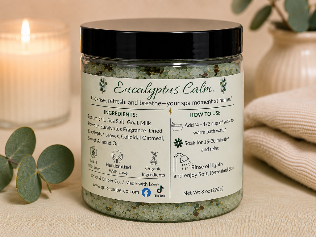 Eucalyptus Calm – Relaxing & Detoxifying Aromatherapy Bath Soak