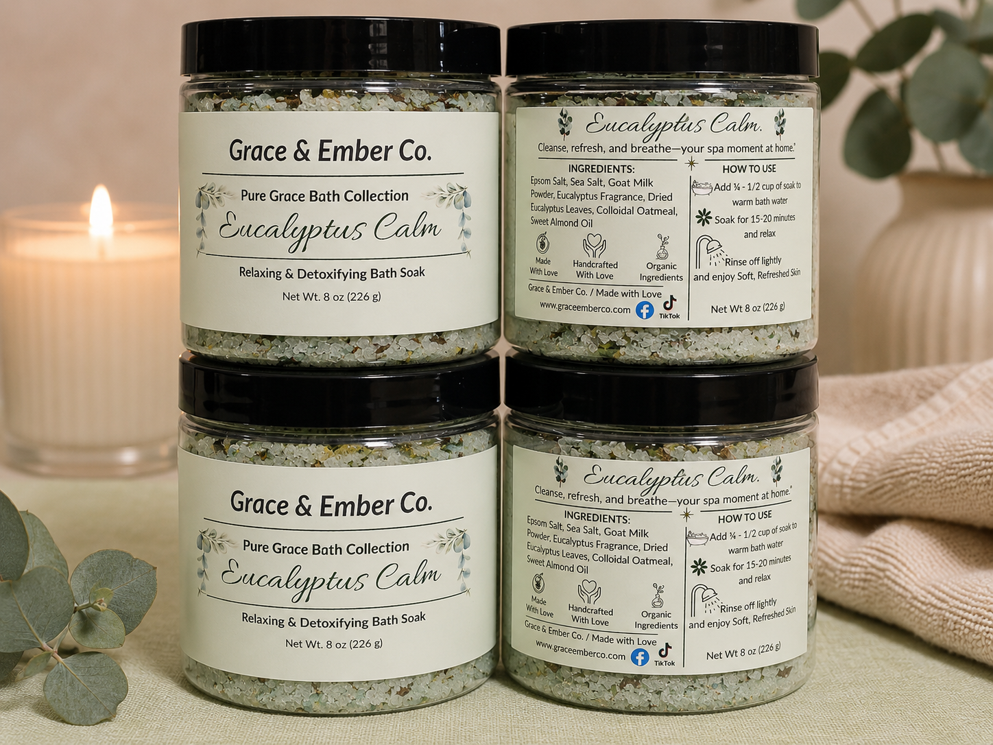 Eucalyptus Calm – Relaxing & Detoxifying Aromatherapy Bath Soak