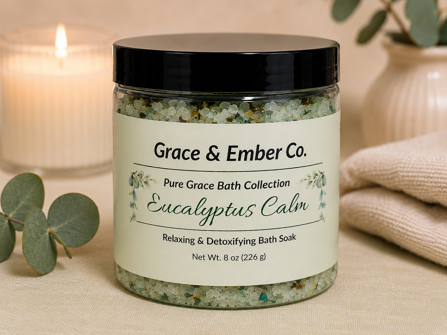 Eucalyptus Calm – Relaxing & Detoxifying Aromatherapy Bath Soak