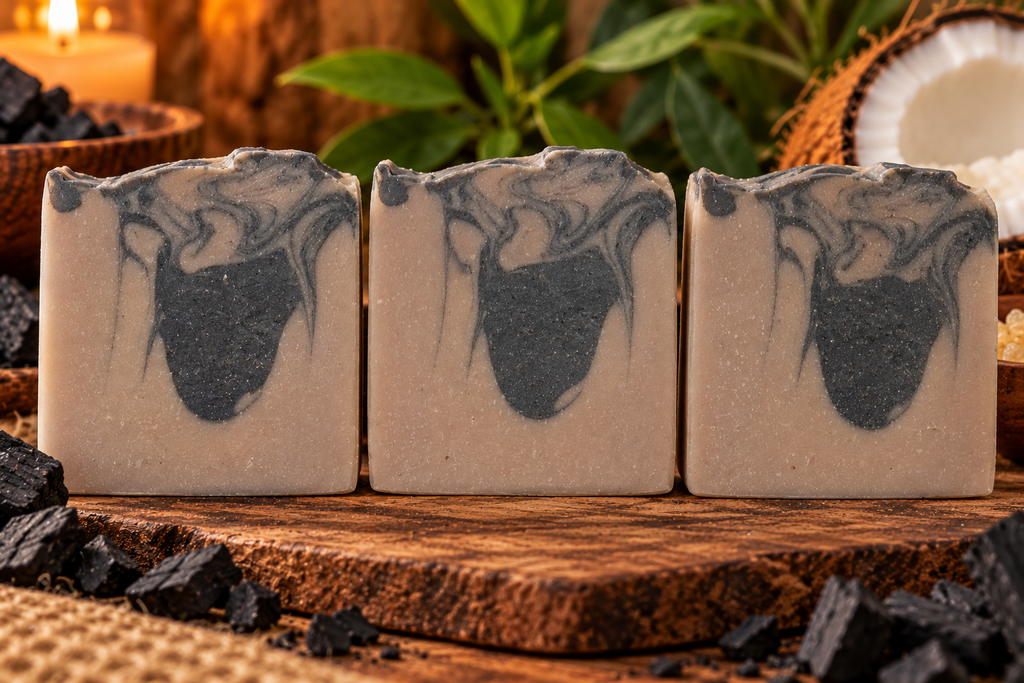 🖤 Charcoal Carving | Tallow, Goat Milk & Coconut Milk Artisan Soap