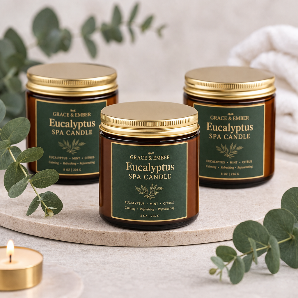 Eucalyptus Spa – Rejuvenating Aromatherapy Soy Candle (9 oz)