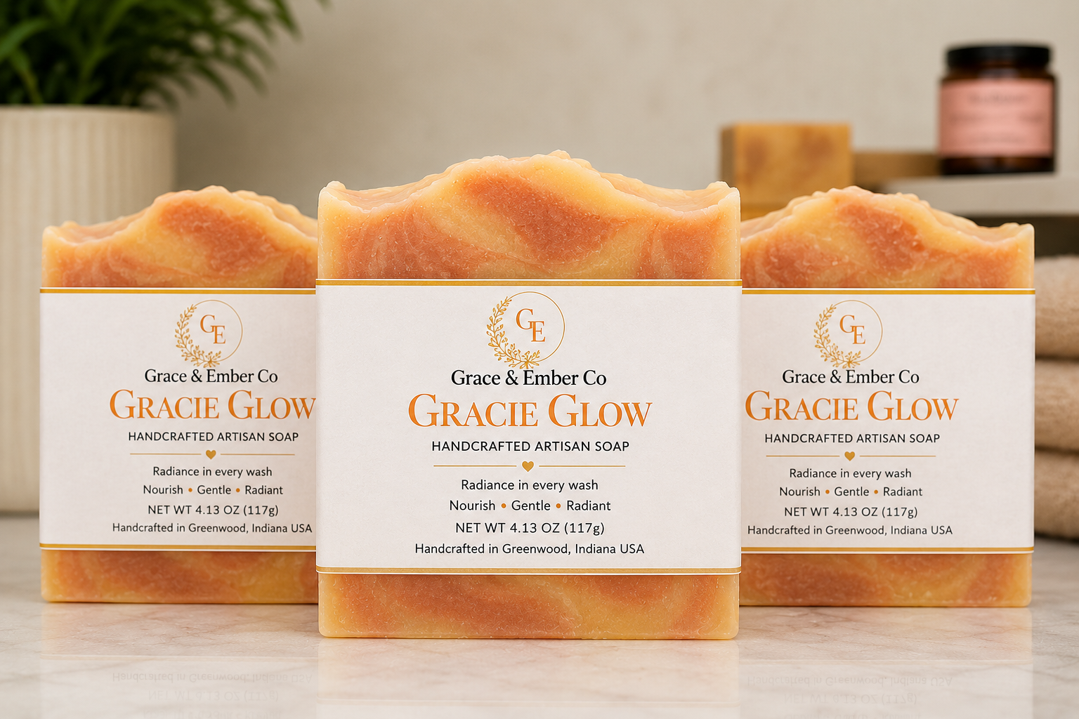Gracie Glow – Artisanal Turmeric & Honey Mango Butter Soap