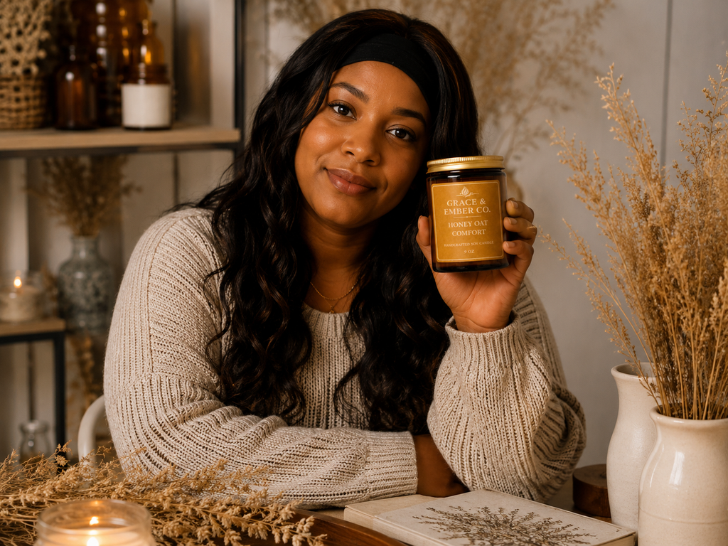Honey Oat Comfort – Warm & Cozy Soy Candle (9 oz)