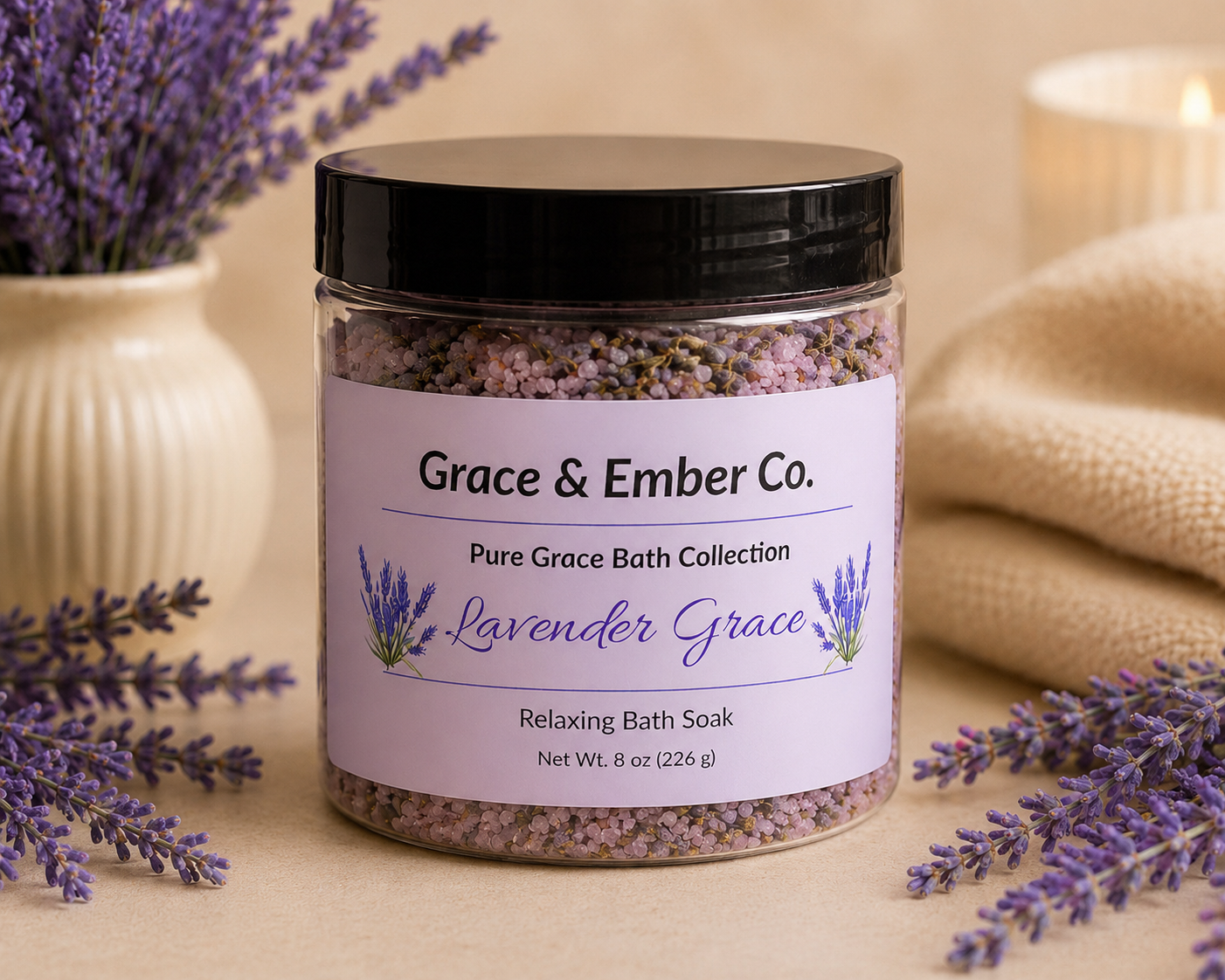 Lavender Grace – Calming & Relaxing Bath Soak