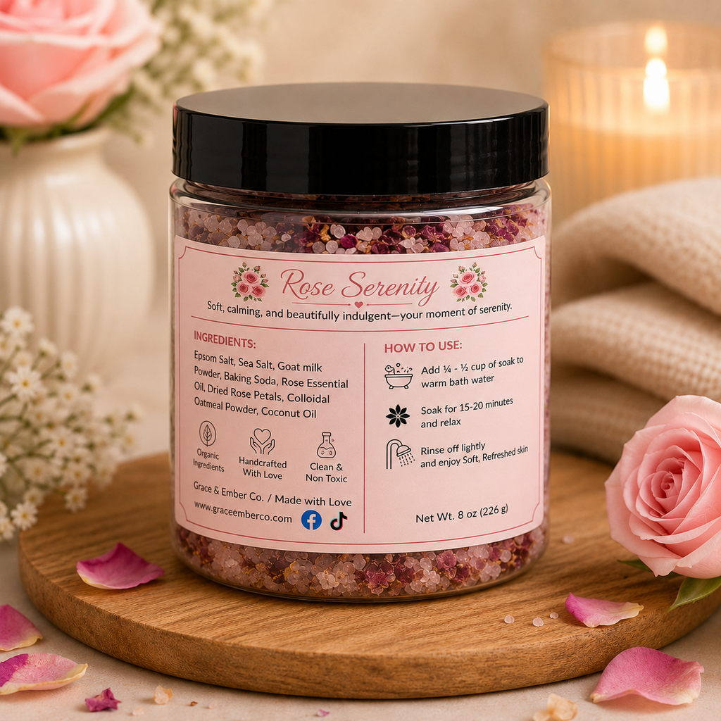 Rose Serenity – Soothing Goat Milk & Oatmeal Bath Soak