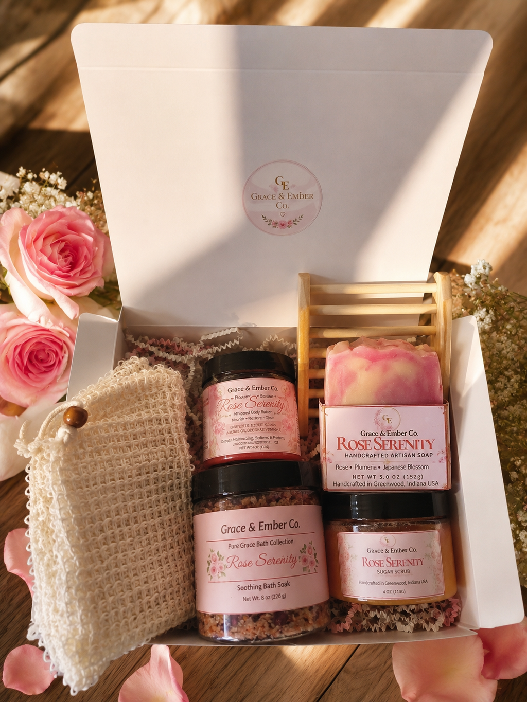 The Rose Serenity Skincare Duo Gift Set (4-Piece Set)