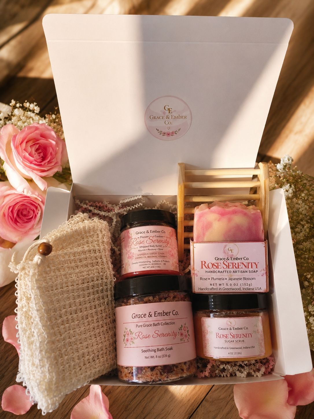 The Rose Serenity Skincare Duo Gift Set (4-Piece Set)