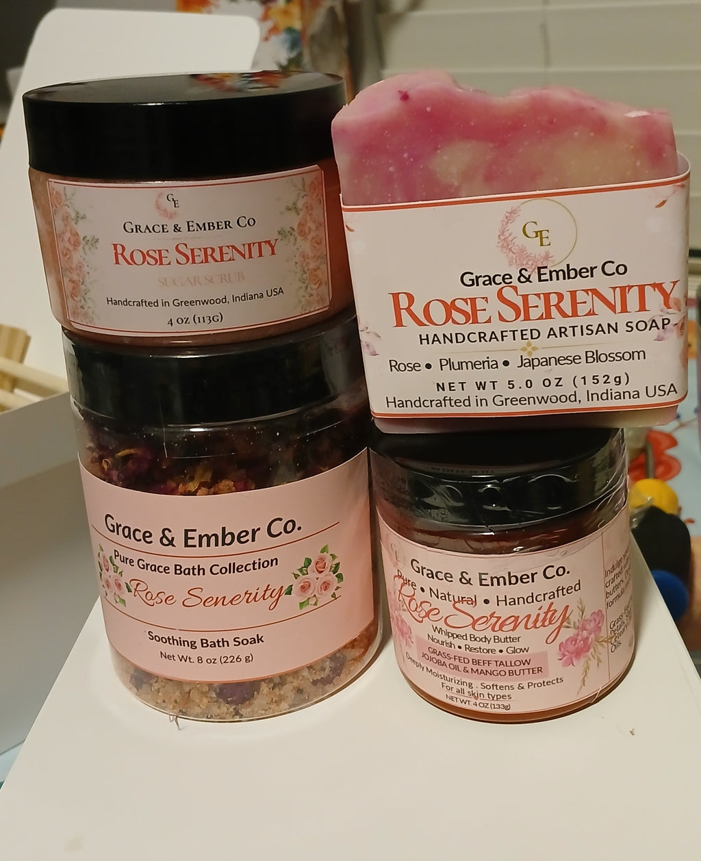The Rose Serenity Skincare Duo Gift Set (4-Piece Set)