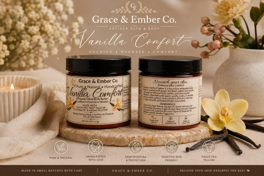 Vanilla Comfort – Luxury Emulsified Tallow Body Cream (4 oz)