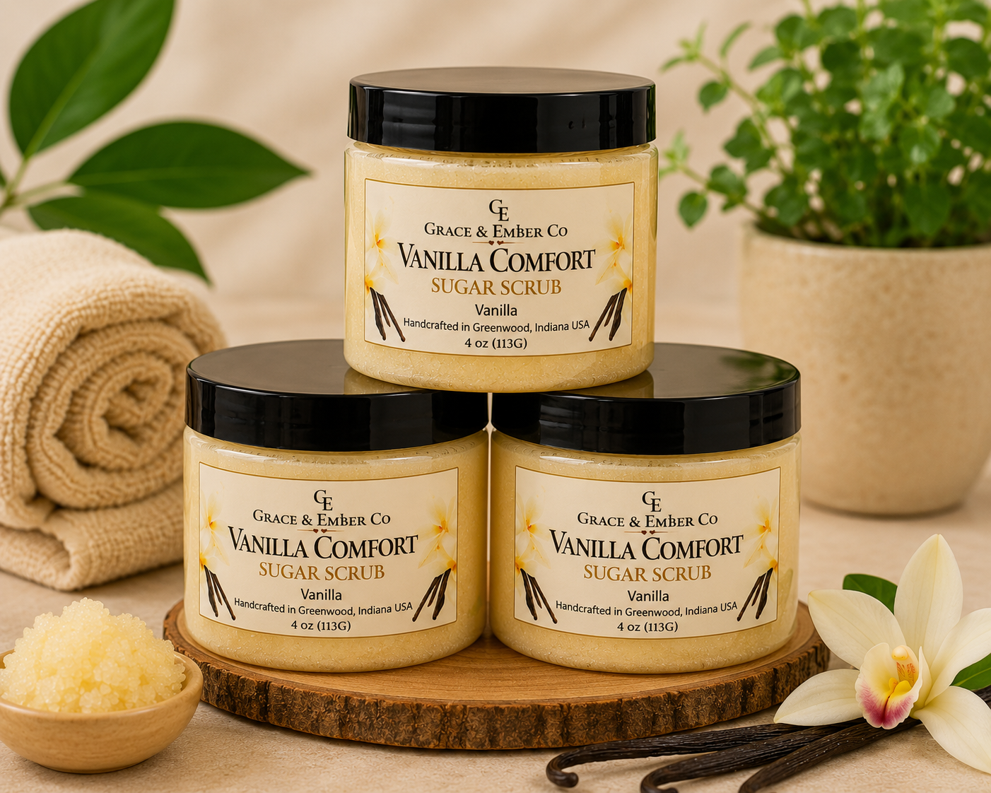 Vanilla Comfort – Foaming Shea & Mango Butter Sugar Scrub